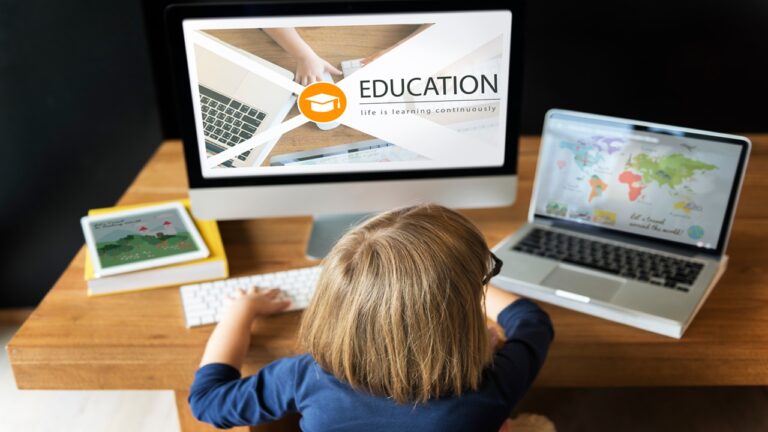 Distance learning online education webpage