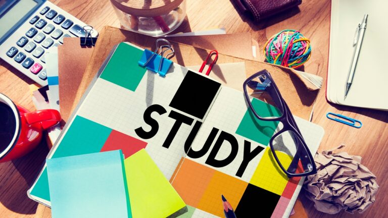 An image of a book which says Study.