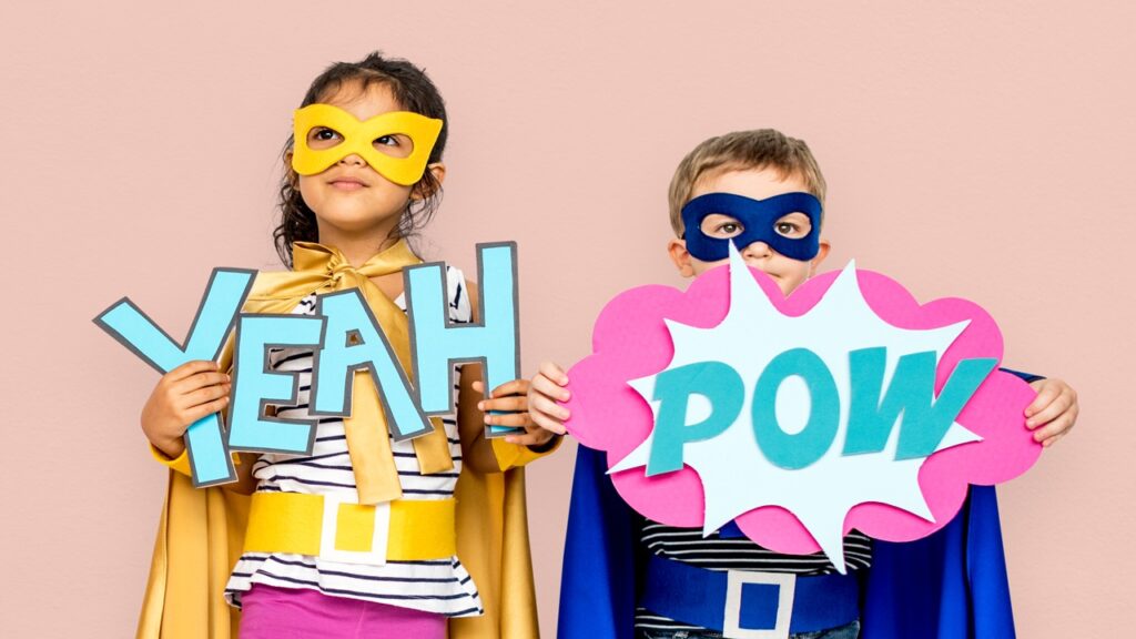 Little Kids Superhero Yeah Pow Papercrafts
