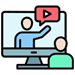 Decorative icon of online tutoring.