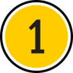 Decorative: An Icon of a number 1 on a yellow background.